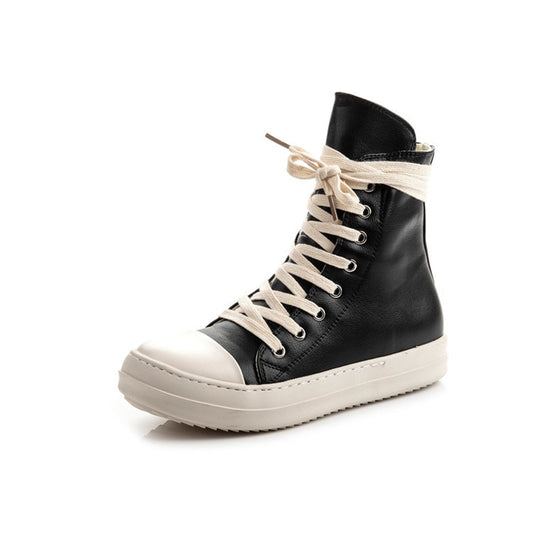 Street Fashion High Top Gym Shoes In Leather or Canvas Material