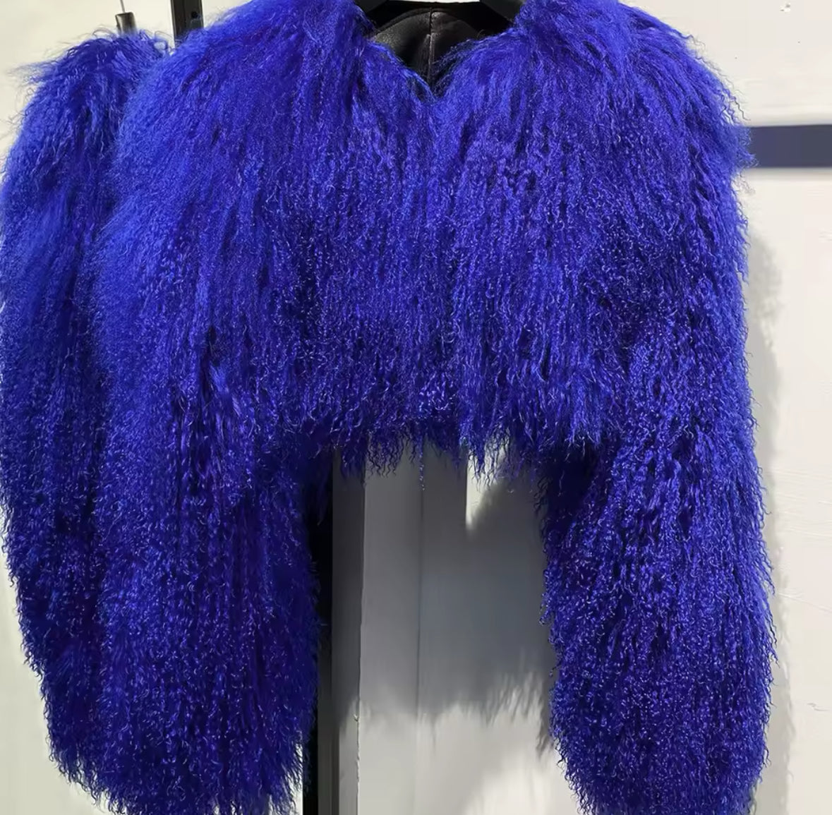 Sassy Chic Mongolian Fur Cropped Jacket