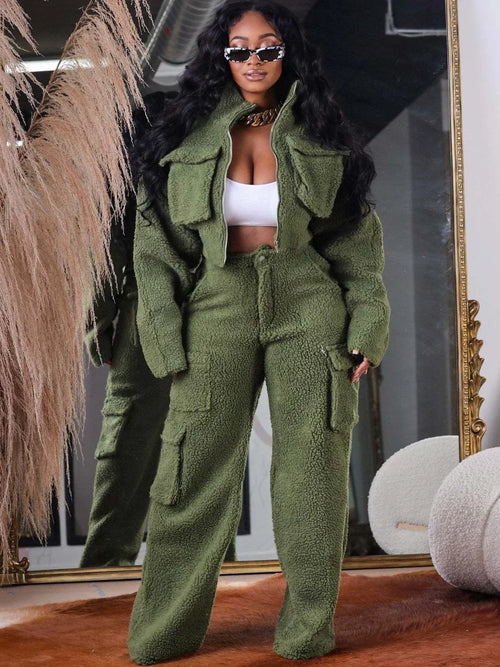 "Teddy" 2 Piece Cargo Set With Jacket and Pants