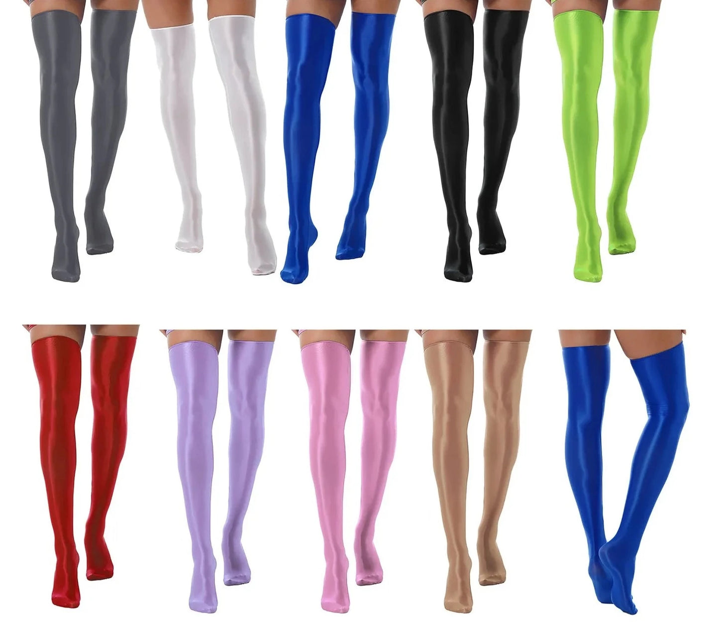 Liquid Satin Thigh high Socks