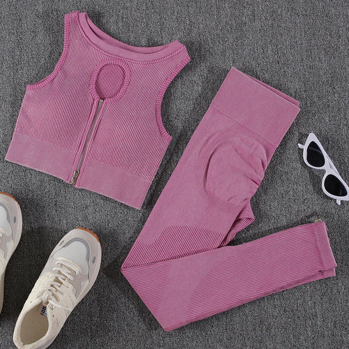 The Lotus Yoga Sets With A Slimming Crop Sports Top