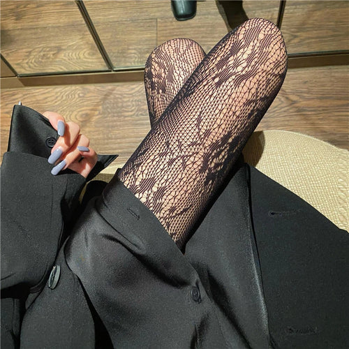 "Where My Hose At" Sexy High Waisted Fishnet Tights Women's Designer Sheer pantyhose Stockings