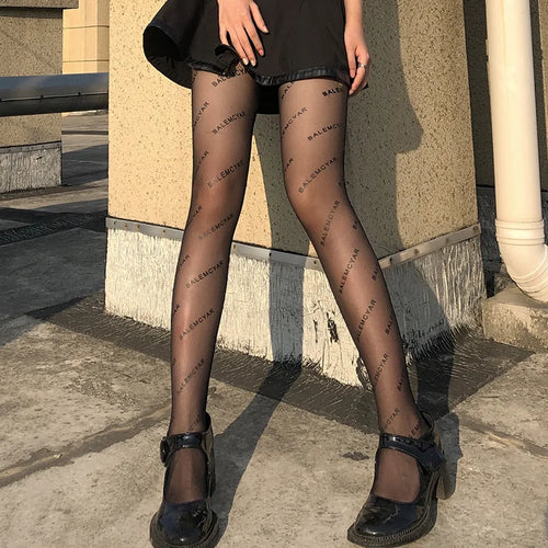 "Where My Hose At" Sexy High Waisted Fishnet Tights Women's Designer Sheer pantyhose Stockings