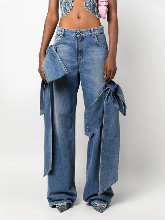 "Denim & Bows" Women's Party Fashion Jeans
