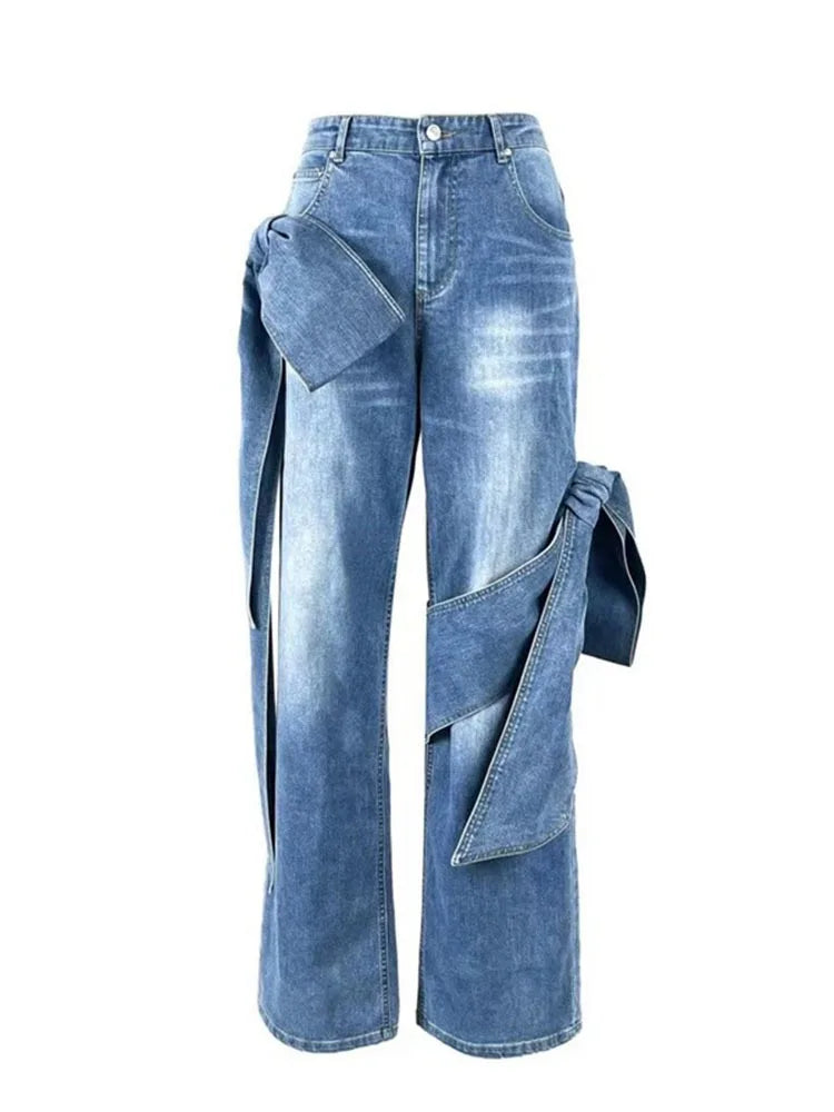 Big Bow Denim Jeans and Crop Top (Sold Separately)