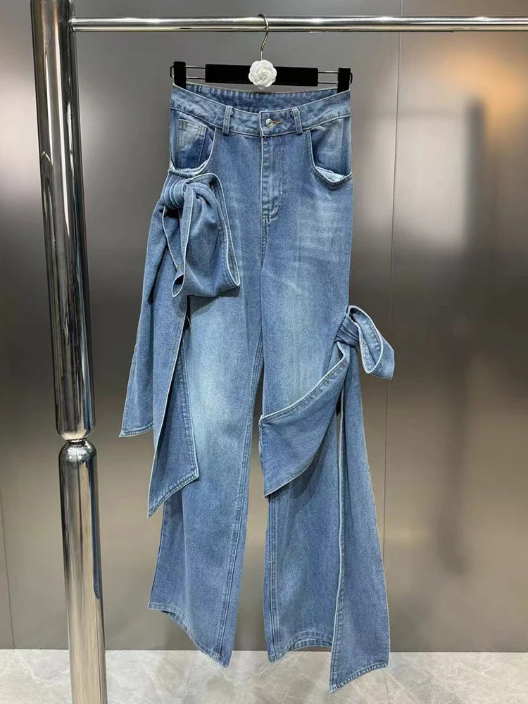 Big Bow Denim Jeans and Crop Top (Sold Separately)