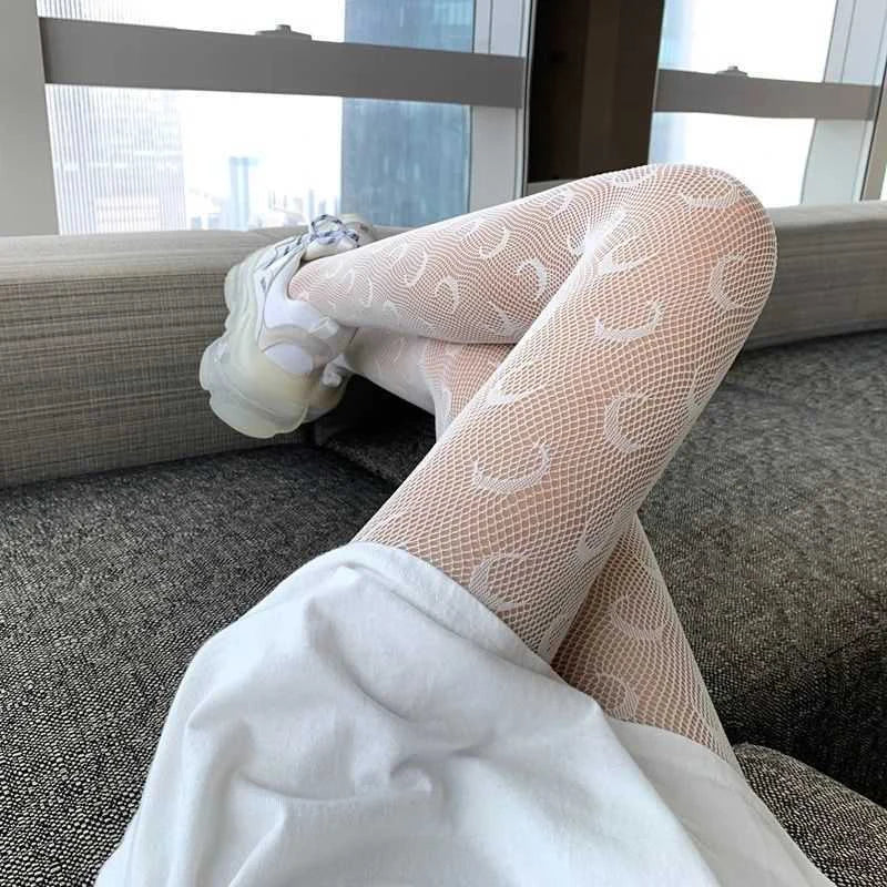 "Where My Hose At" Sexy High Waisted Fishnet Tights Women's Designer Sheer pantyhose Stockings