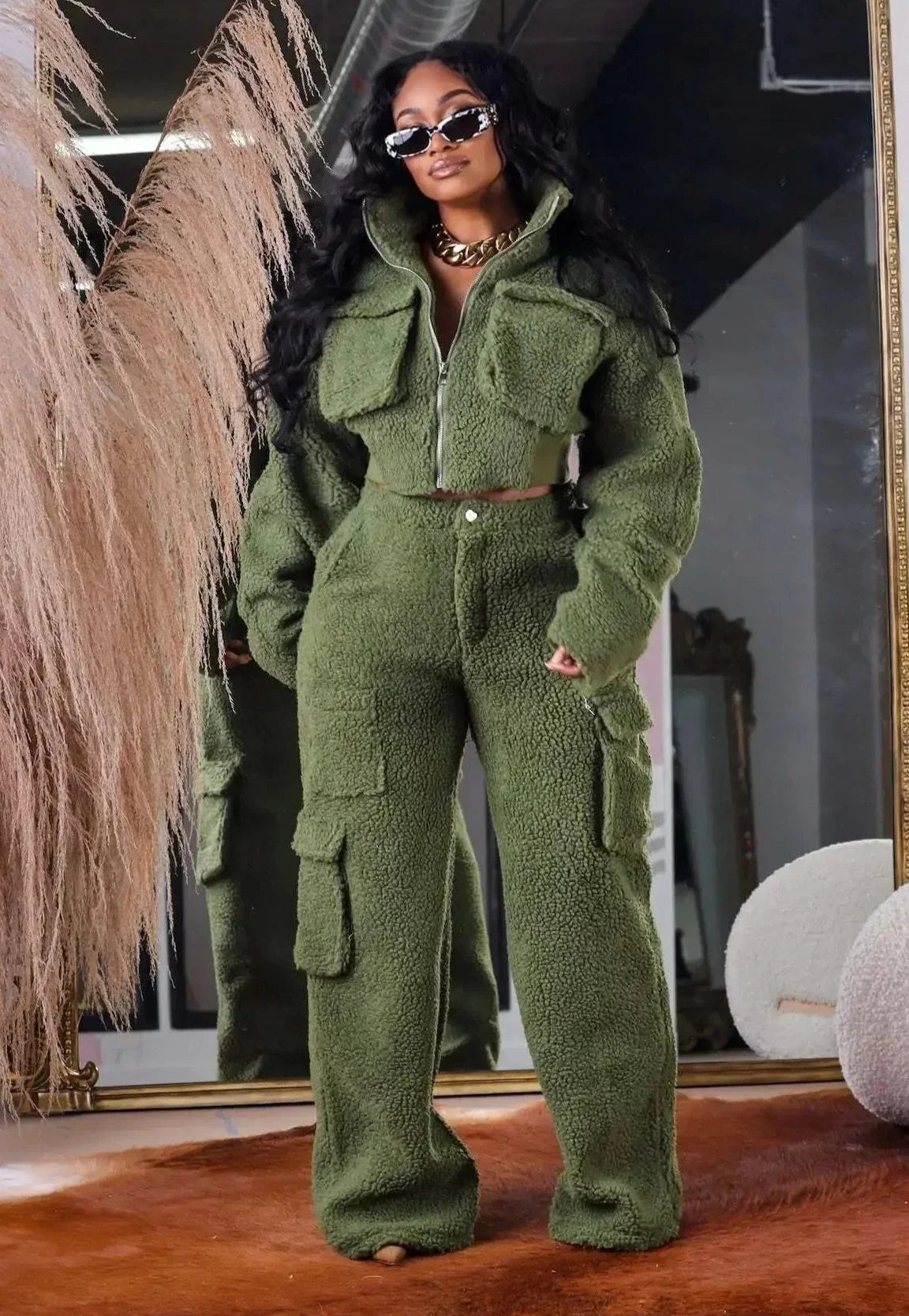 "Teddy" 2 Piece Cargo Set With Jacket and Pants