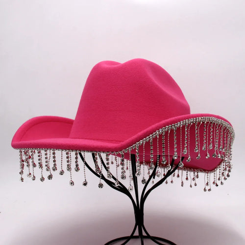 Women's Cowboy Hat With Rhinestone Fringe