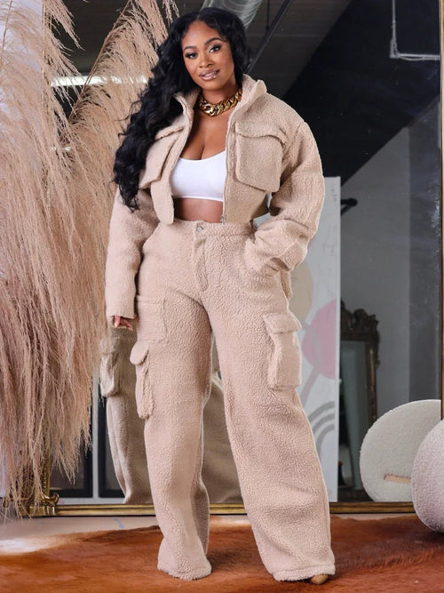 "Teddy" 2 Piece Cargo Set With Jacket and Pants