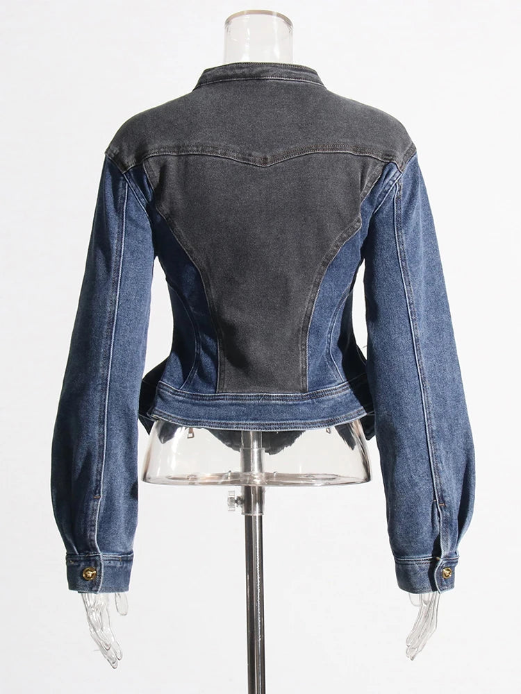 "Double Play" Two Tone Denim Jacket For Women