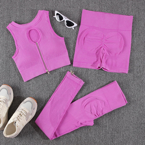 The Lotus Yoga Sets With A Slimming Crop Sports Top