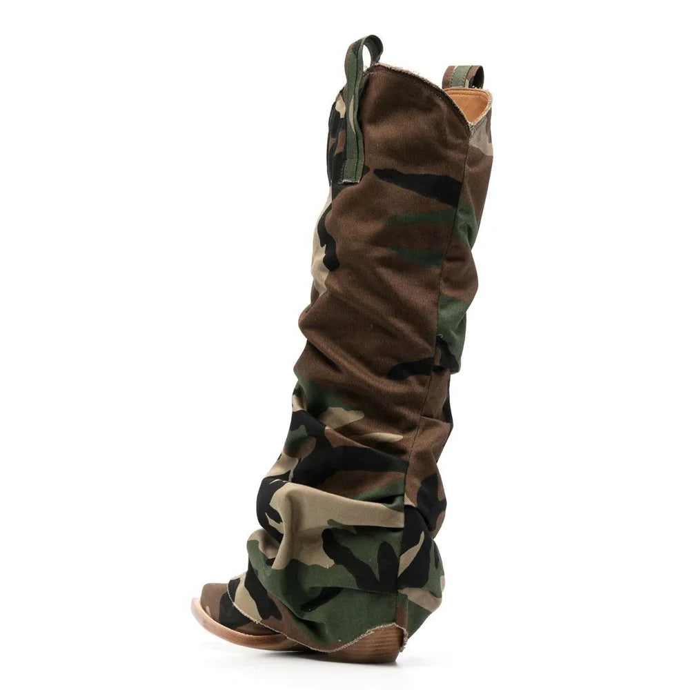 "H-Town" Women's Camouflage Denim Boot